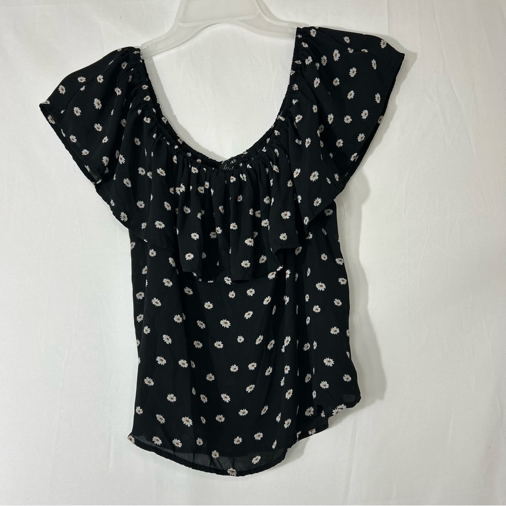 Forever 21 Black Floral Blouse - Size M